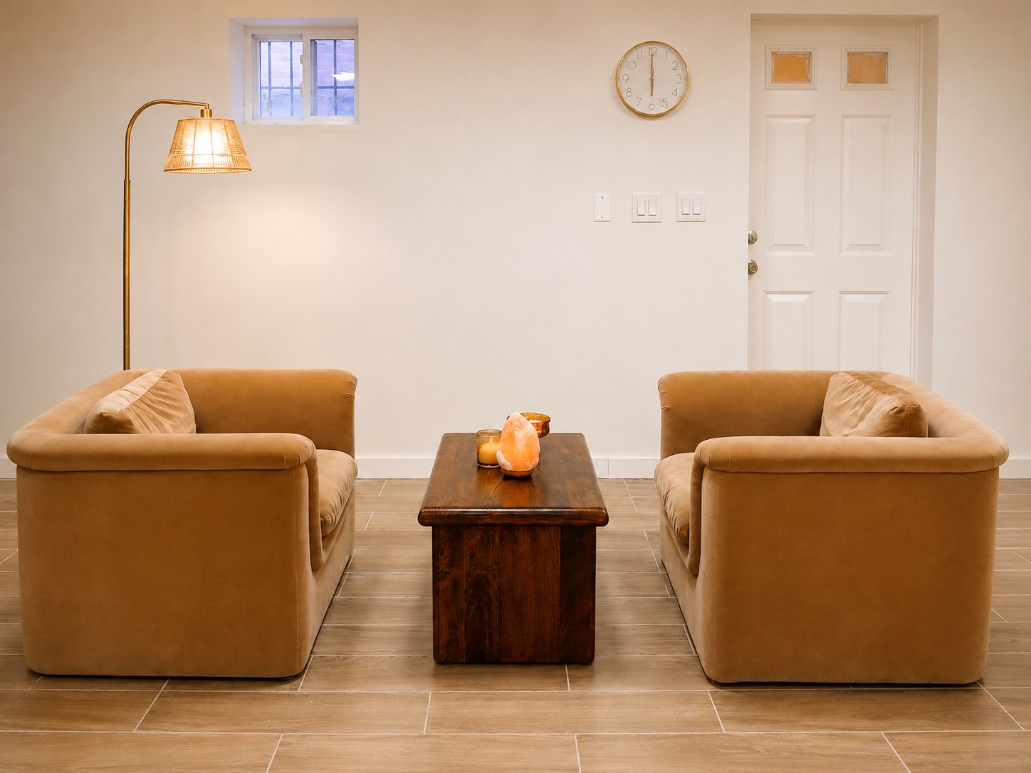 The tranquil sitting area at Rewire's Brooklyn NYC studio — a safe, comfortable space for adolescents